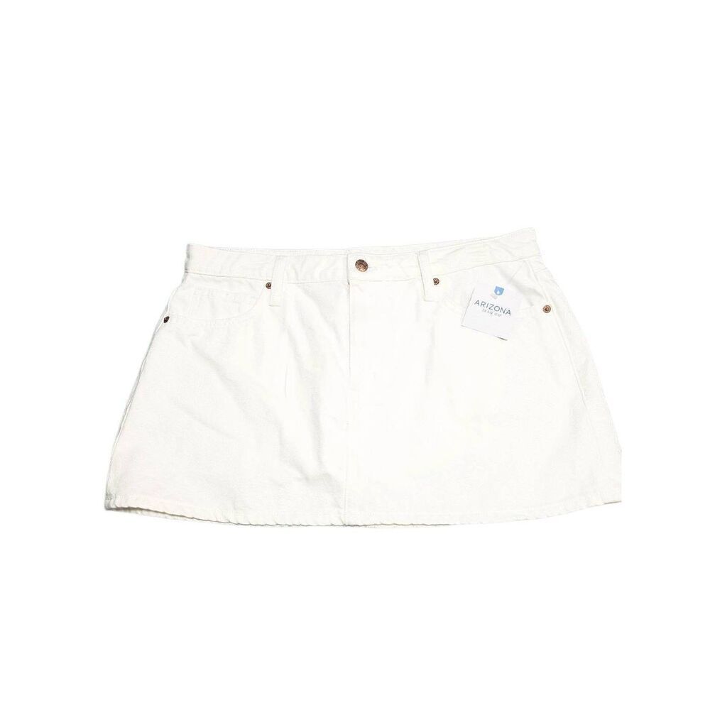 NWT Arizona Womens Juniors Mid Rise Denim Skirt Size 14